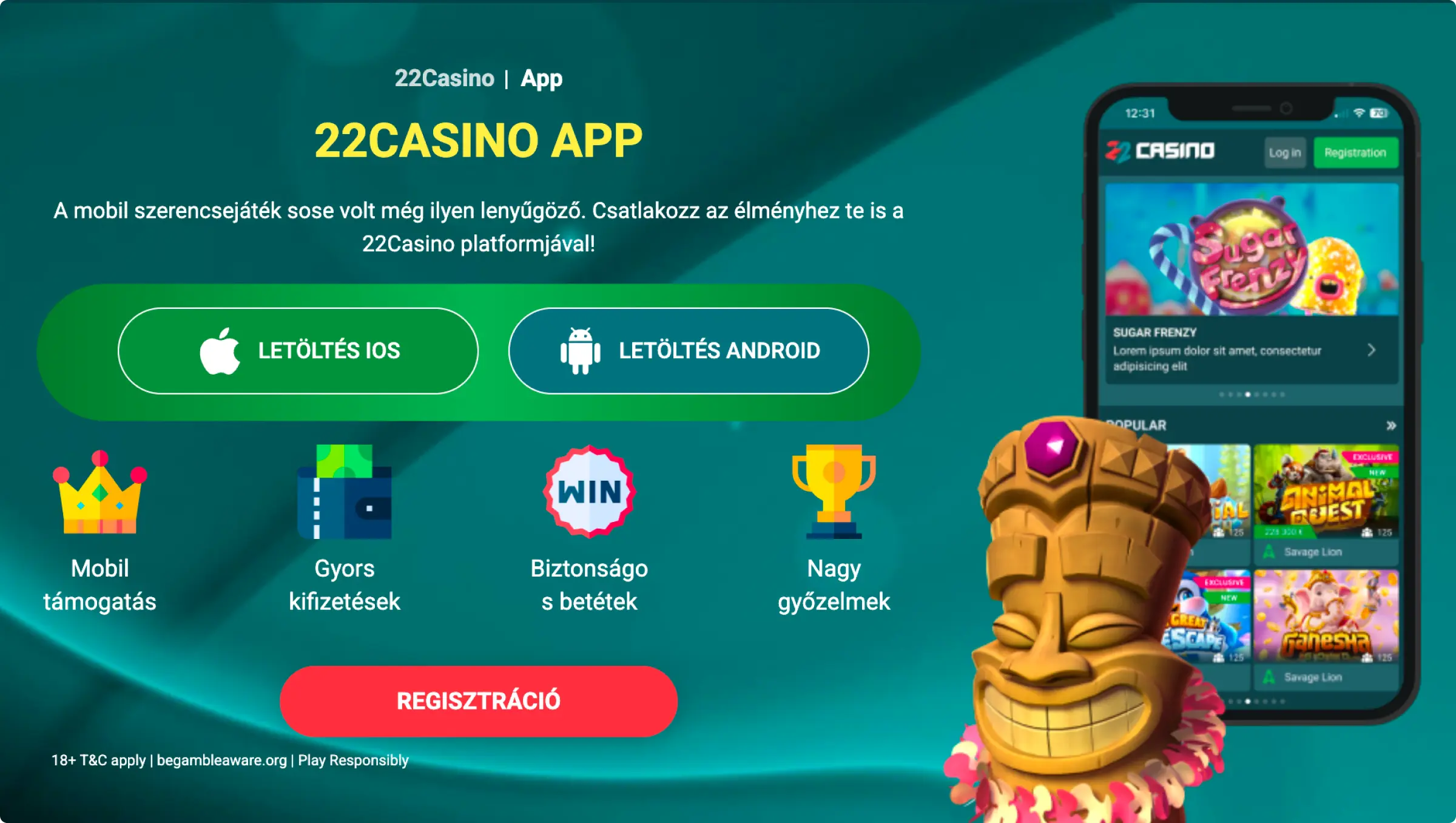 22Casino mobilalkalmazás