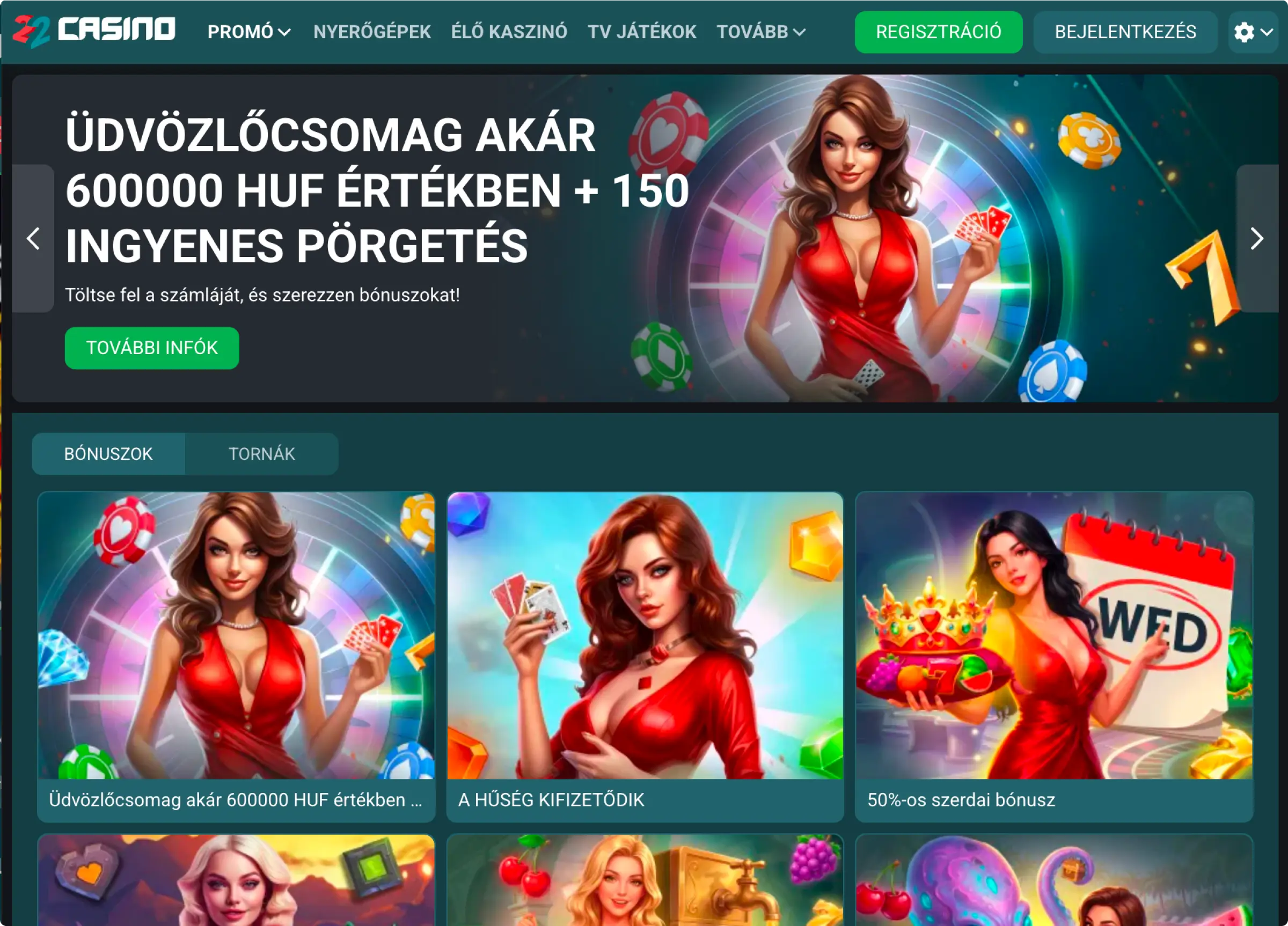 22Casino kaszinóplatform